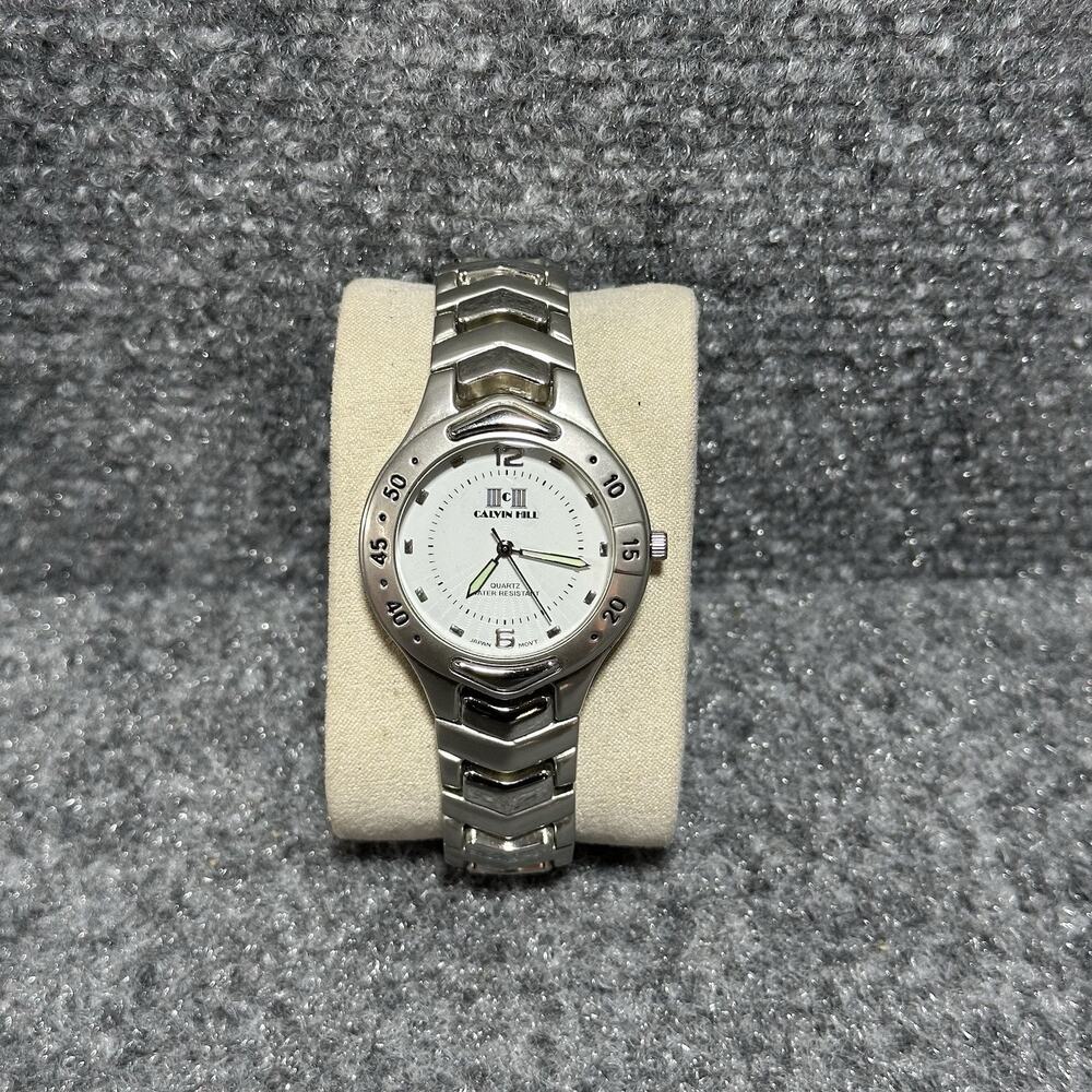 Calvin Hill Unisex Quartz Japan Movement Stainless Steel Wristwatch White Dial